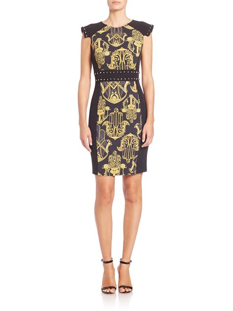 that black dress versace|versace black and gold dress.